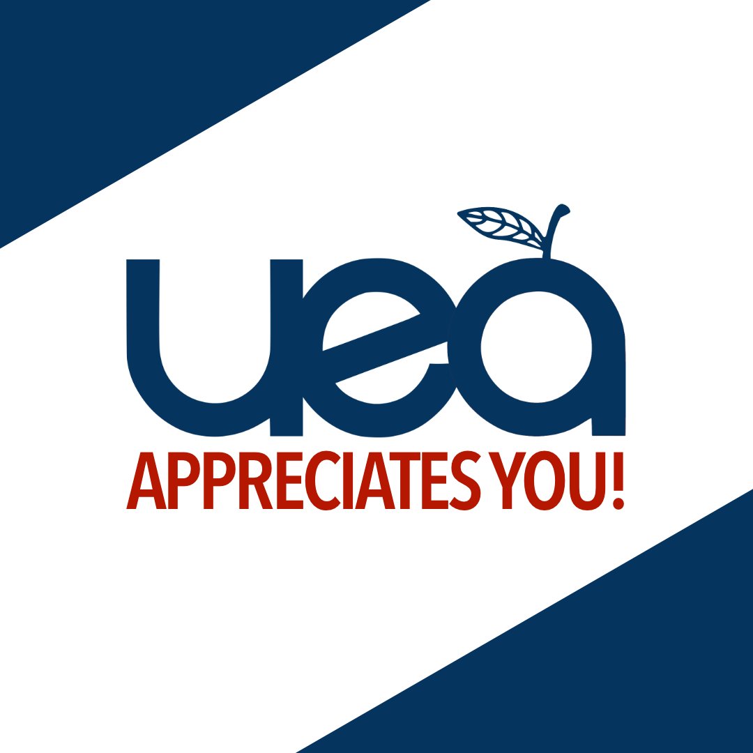 As #teacherappreciationweek ends, know that UEA appreciates all you do.
𝙉𝙤𝙩 𝙟𝙪𝙨𝙩 𝙩𝙝𝙞𝙨 𝙬𝙚𝙚𝙠, 𝙗𝙪𝙩 𝙚𝙫𝙚𝙧𝙮 𝙙𝙖𝙮.

#weappreciateyou #allyearlong #teachers #teacherappreciation #teacherlife #teachersoffacebook