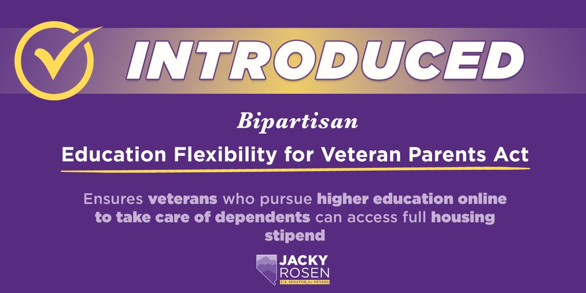 We shouldn’t force veteran parents to choose between pursuing higher education or taking care of their family. I helped introduce a bipartisan bill with @SenMarcoRubio so veterans who have children can receive their FULL housing stipend even if they pursue an online education.