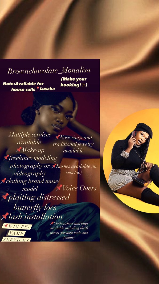 Dm if you need a model for your clothing brand or any of the services listed..
📍Lusaka