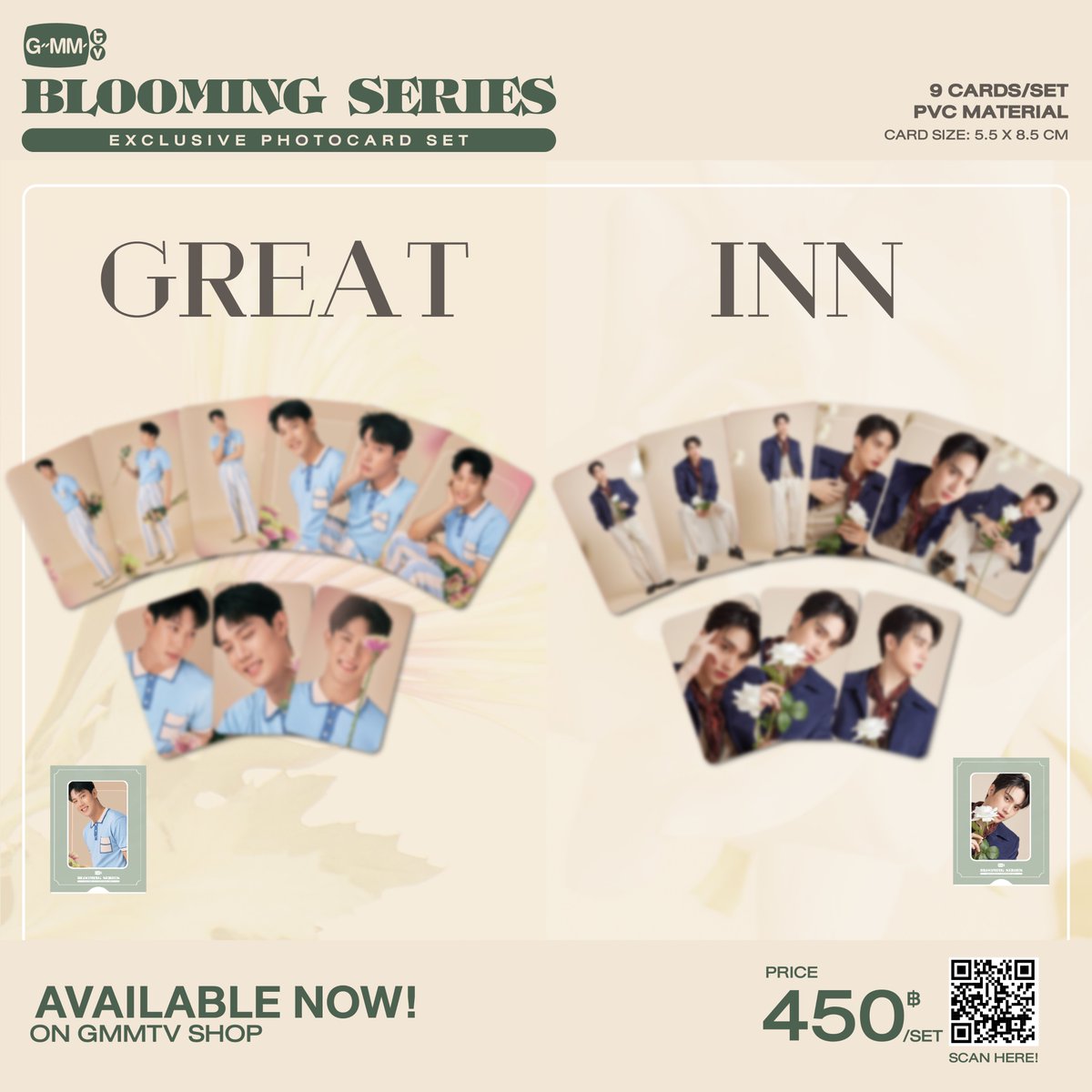 Great and Inn in GMMTV BLOOMING SERIES EXCLUSIVE PHOTOCARD SET are irresistibly handsome and lovely. GREAT | BLOOMING SERIES EXCLUSIVE PHOTOCARD SET INN | BLOOMING SERIES EXCLUSIVE PHOTOCARD SET gmm-tv.com/shop/photocard #WandeeGooddayEP2 #grtsp #innsarin #GMMTV