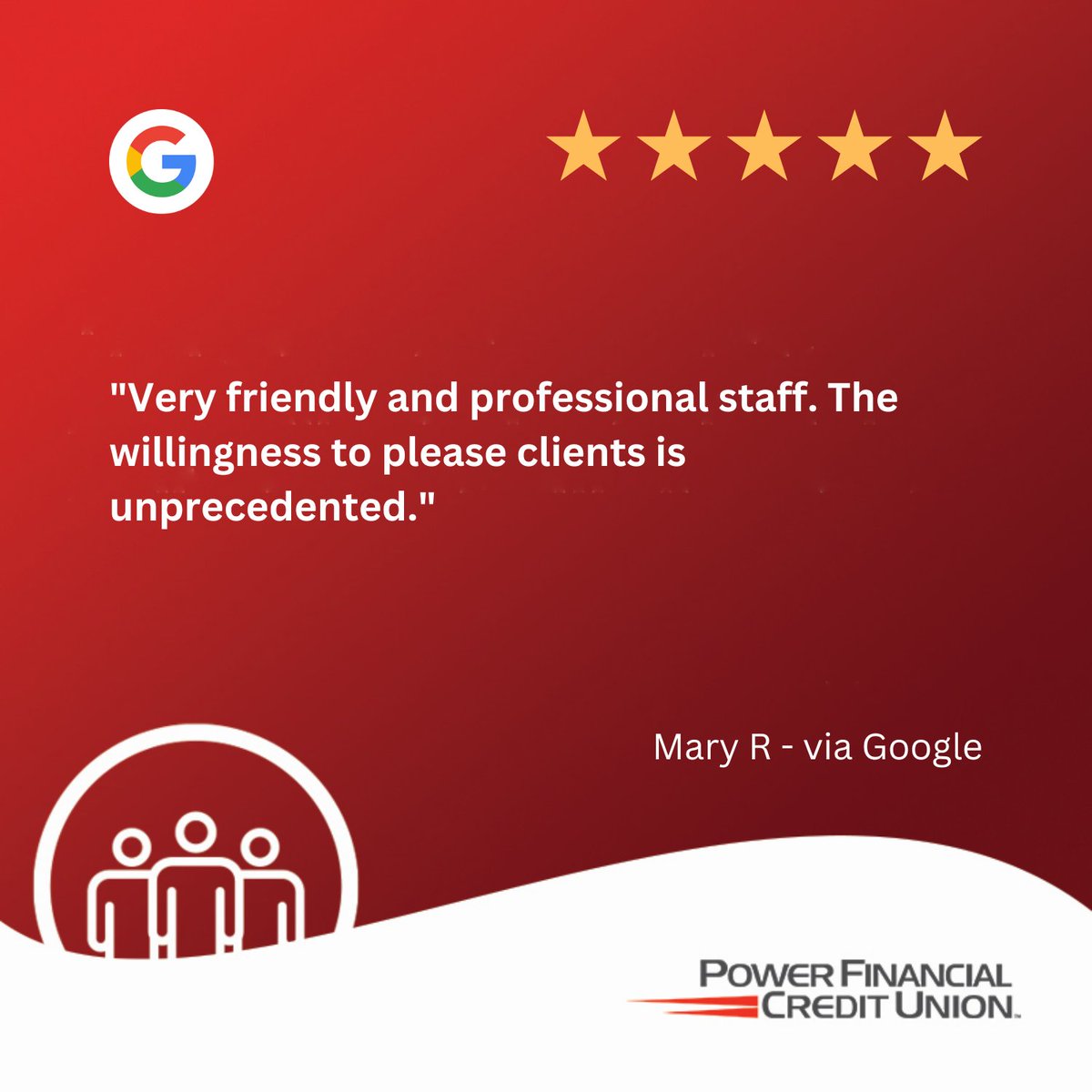 When you bank with @PowerFiCU, you’re treated as a part of our family. It’s always a pleasure to serve our member and help with all their banking needs. #GoogleReviews #MembersFirst
