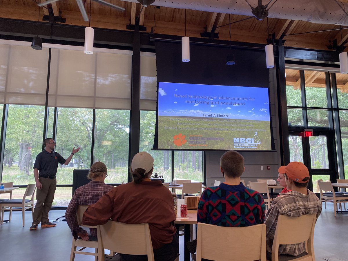 It was a treat hosting @Elmore_Ecology of @NBGI_Bobwhite and @ClemsonCAFLS to discuss new tech use for monitoring bird populations yesterday!