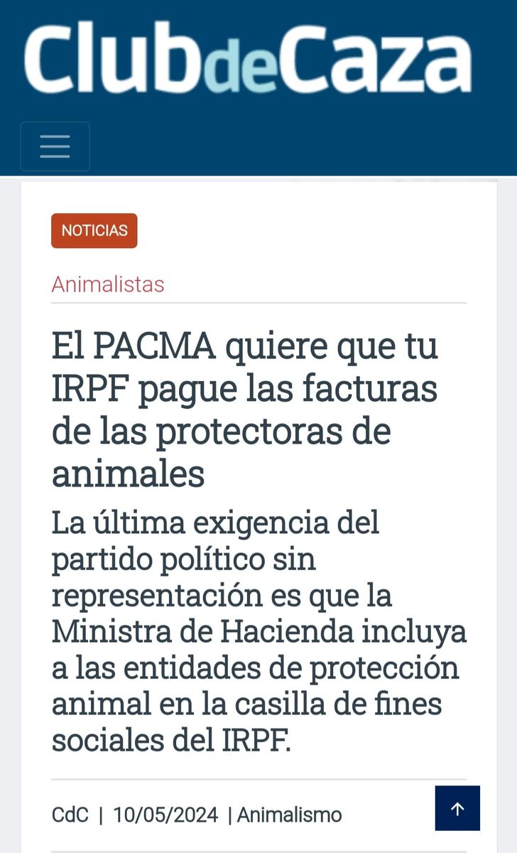 Bueno, en realidad, querríamos que las facturas de las protectoras las pagaran directamente ustedes, los cazadores, a ver si compensan esos 50.000 abandonos de perros de caza al año siendo solo un 1,4% de la población española. A ver si algún día hacéis un artículo sobre eso.