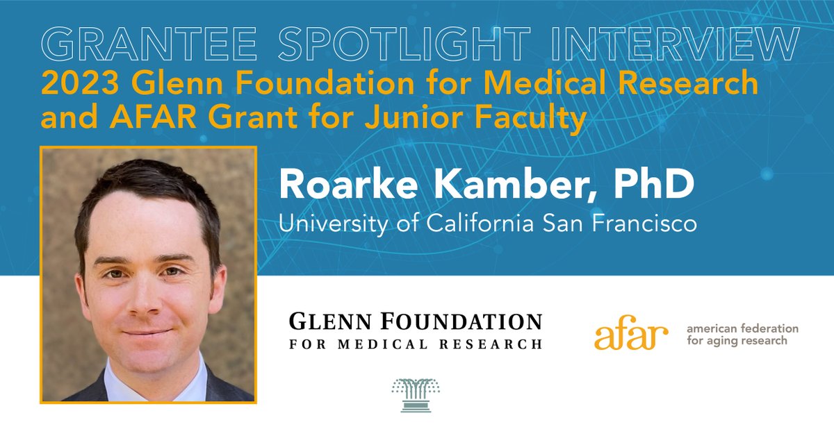 In this #Grantee Spotlight Interview, 2023 Glenn Foundation for Medical Research and AFAR Grants for Junior Faculty recipient @RoarkeKamber of @UCSF speaks on what inspires his AFAR supported #agingresearch. 
Read more here: afar.org/grantee-spotli… #longevity
