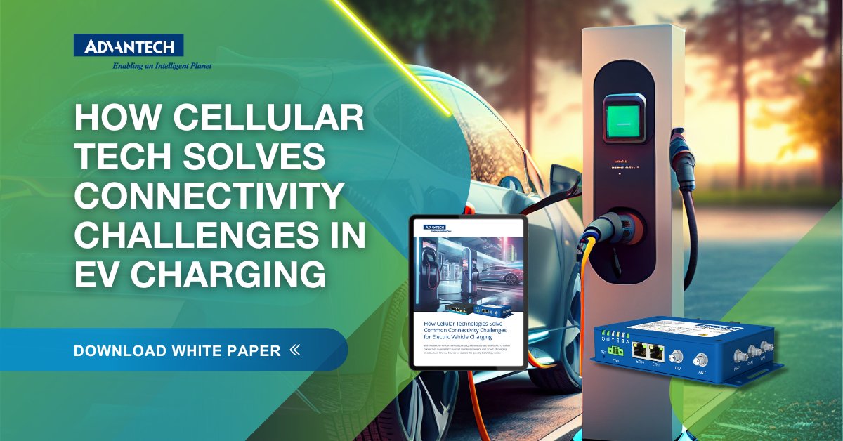 #Cellular networks provide the robust & reliable connectivity needed to monitor, optimize, & manage #EV charging applications. Download our white paper to learn more: advantech.com/en/form/a1a487…

#Advantech #EVRevolution #Renewables #GreenEnergy #FutureOfMobility #CleanTech