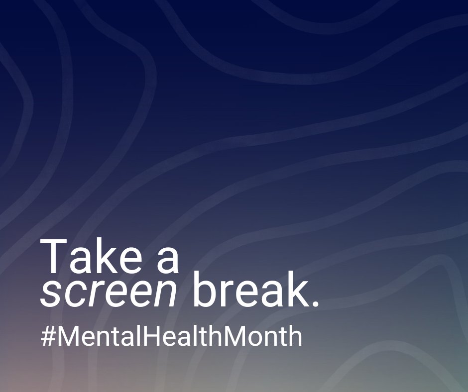 Screens off, adventure on. Let's take on the challenge to prioritize our mental health this month by spending a day without digital screens. Whether it's exploring nature, spending time with loved ones, or trying something new, make self-care a priority. Who's in?