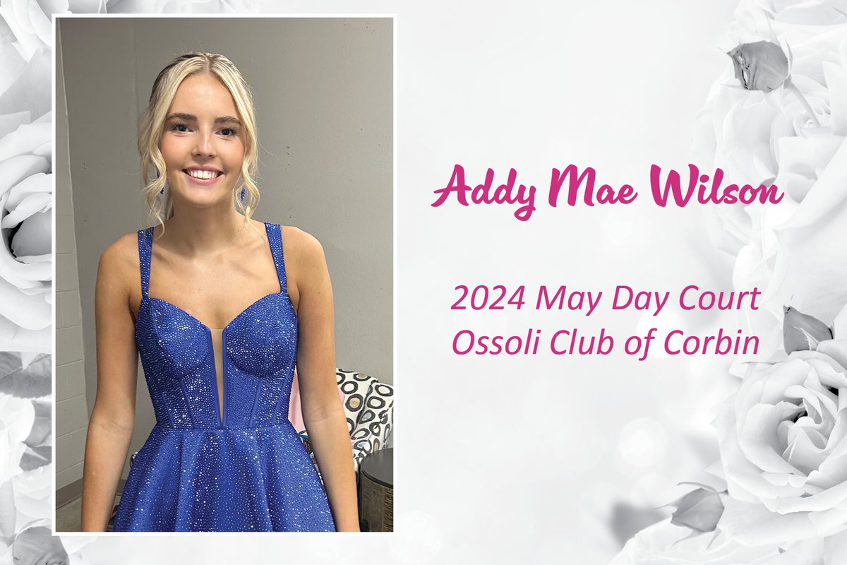 Corbin Ladyhounds BB (@bb_corbin) on Twitter photo Our beautiful Addy Mae Wilson!! 2024 Ossoli Club of Corbin’s May Day Court <a href="/AddyWilson32/">Addy Wilson</a> #chsladyredhoundsbb Our beautiful Addy Mae Wilson!! 2024 Ossoli Club of Corbin’s May Day Court <a href="/AddyWilson32/">Addy Wilson</a> #chsladyredhoundsbb