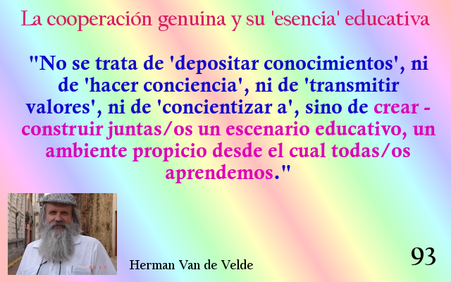 Construir juntas/os escenarios educativos para aprender todas/os, construyendo nstra conciencia, personal y colectivo.
#CooperaciónGenuina
#EducaciónAlternativaPopular como educación pública
#DignidadySoberanía
#DesarrolloComunitario
#EconomíaSolidaria
#EquidadyJusticiaSocial