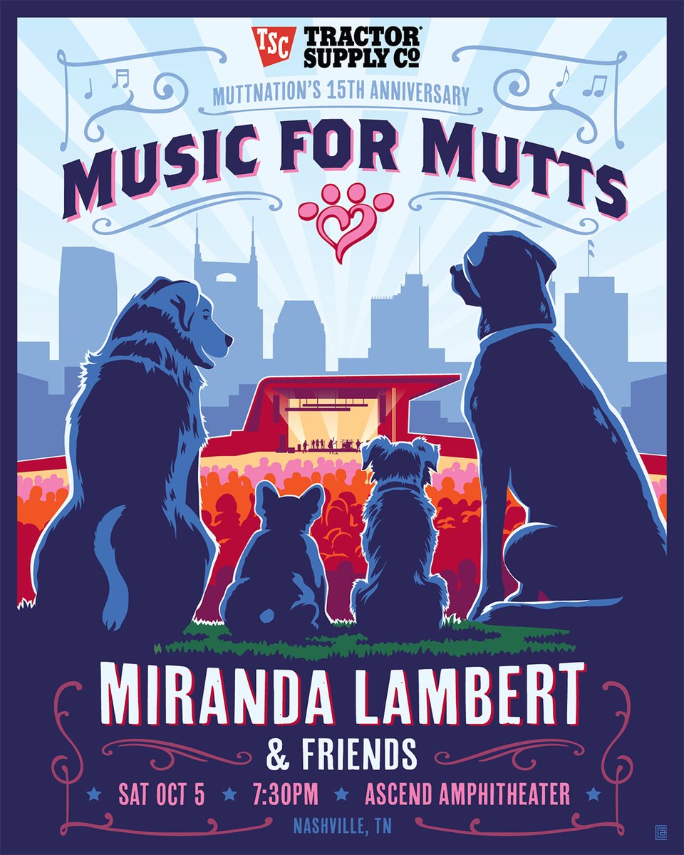 Tickets are onsale now for the @MuttNation Music for Mutts benefit concert in Nashville! This is going to be a special show for a great cause. See y'all there 💕 Get tickets here: lnk.to/MNML24