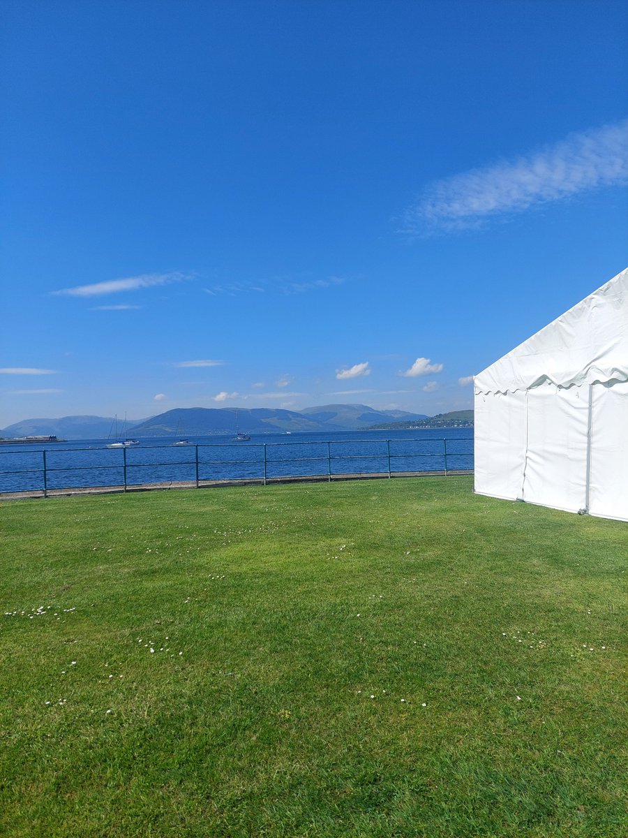 Battery Park is simply stunning today; the sun is shining and the skies are blue. Keep your fingers crossed it holds out until Sunday! 🤞 #GHG24 #GourockHighlandGames #DiscoverInverclyde