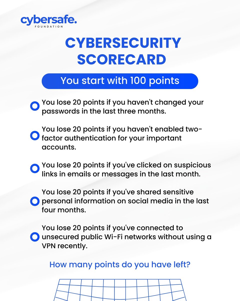 How many points do you have left?

#cybersecuritytips #cybersafety