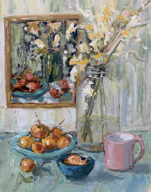 Check out this gorgeous 11'x14' still life 'Clementine' by Catherine Bagnell Styles! Isnt it the sweetest?! #localart #halifaxart #halifaxns #artgallery #artcollector #oilpainting #canadianart #artist