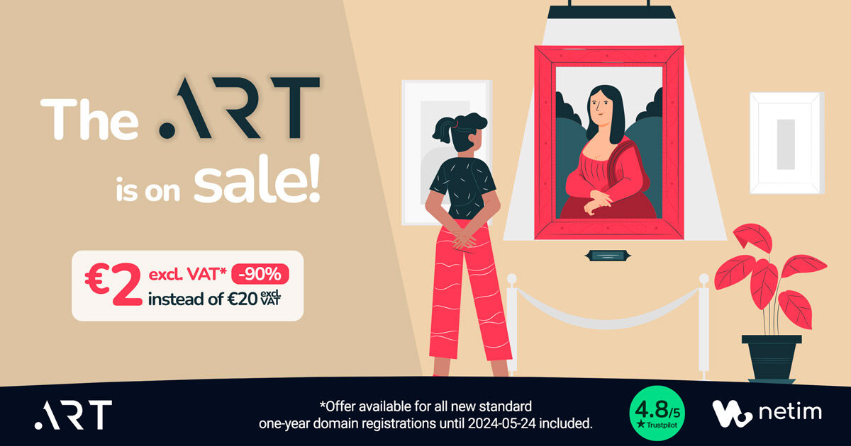 Give your domain name a creative edge by choosing .ART extension! 🎨

Your .ART #DomainName is on special offer for just €2 excluding VAT until 24 May! 🤩

📧 1 email address included

👇 Check availability
netim.com/en/domain-name…

@Art_Domains 
#art #artist #dotart