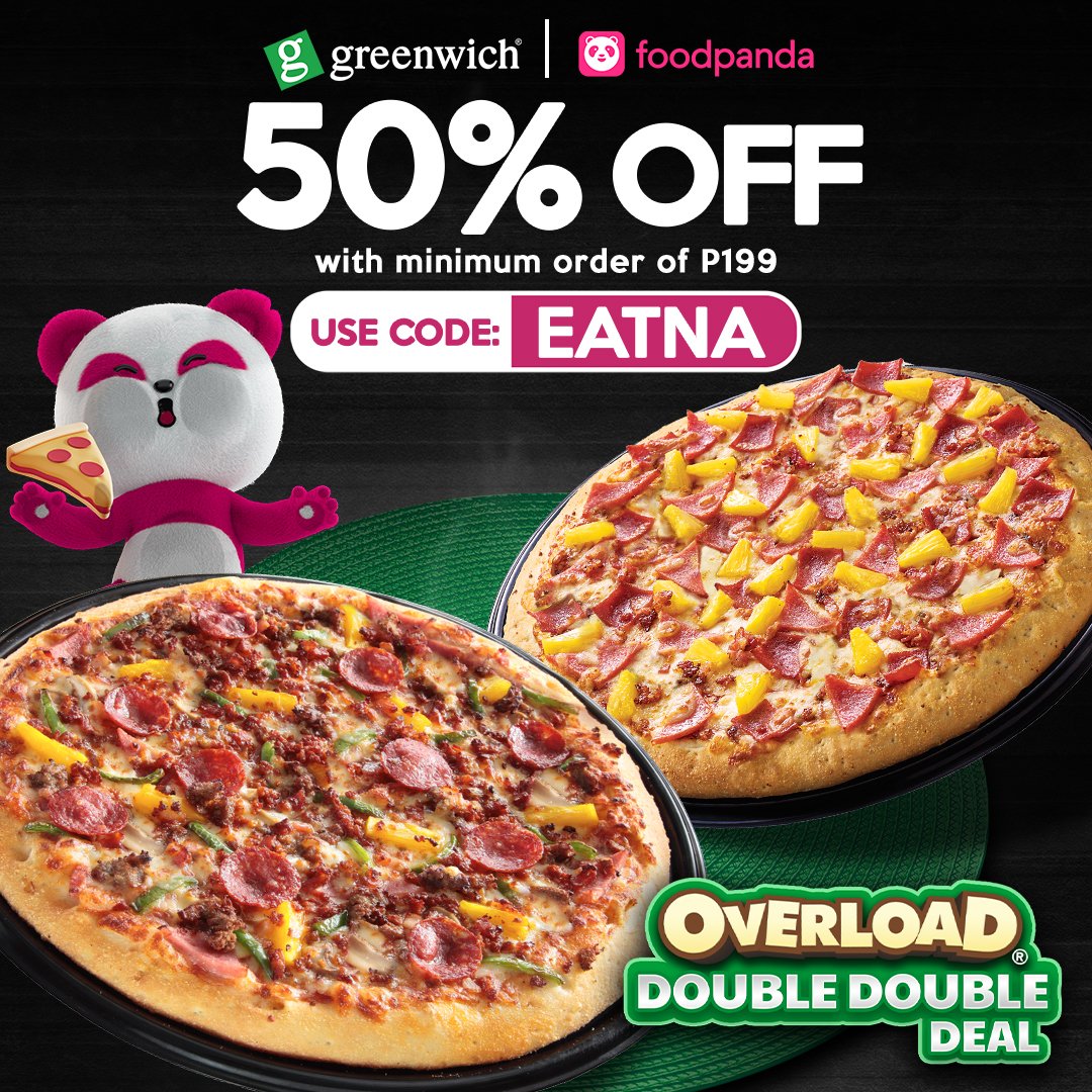 Get 50% off* on your Greenwich faves when you order via foodpanda 🐼 Just use the code EATNA to avail of the discount. Hurry, this promo is valid until May 12, 2024, only! 💚 *P100 off with minimum purchase requirement of P199