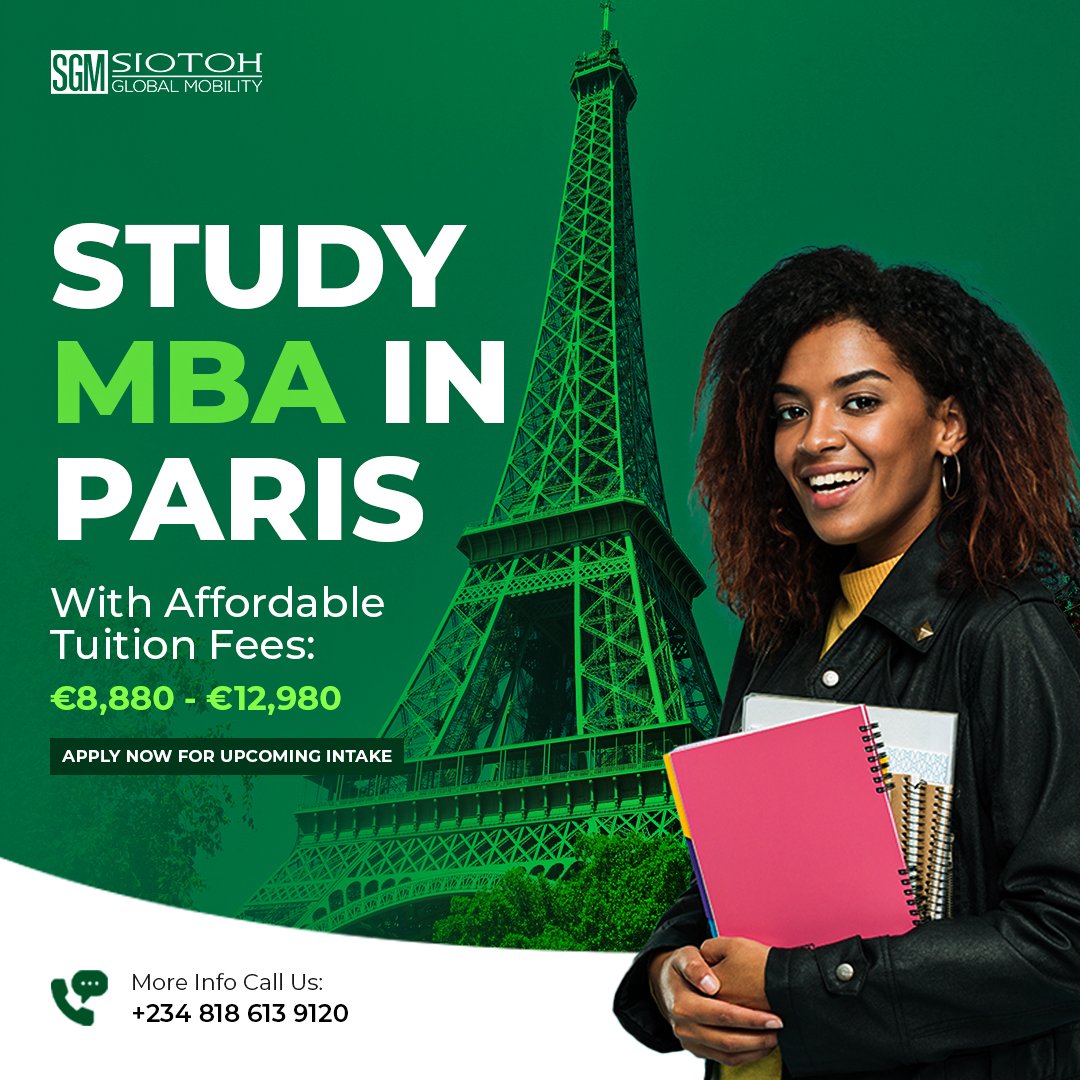 siotohglobal's tweet photo. Unlock your potential   with an MBA in the city of lights! Apply today to study in Paris, where business meets culture in the   most inspiring way. Your MBA journey starts here! #MBAinParis #StudyAbroad https://t.co/Upv9EmWe1h