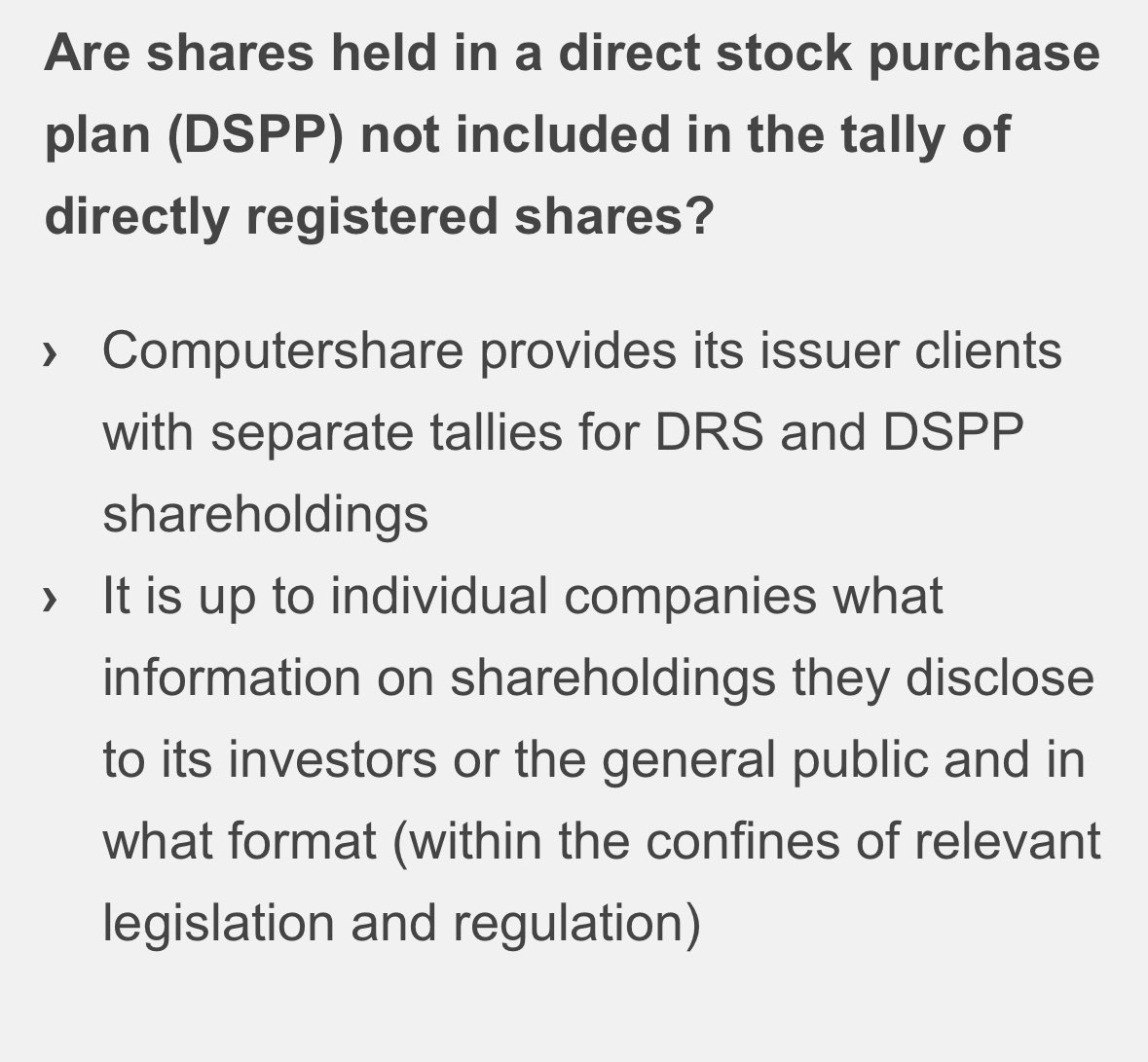 Woah. Straight from the new Computershare FAQs