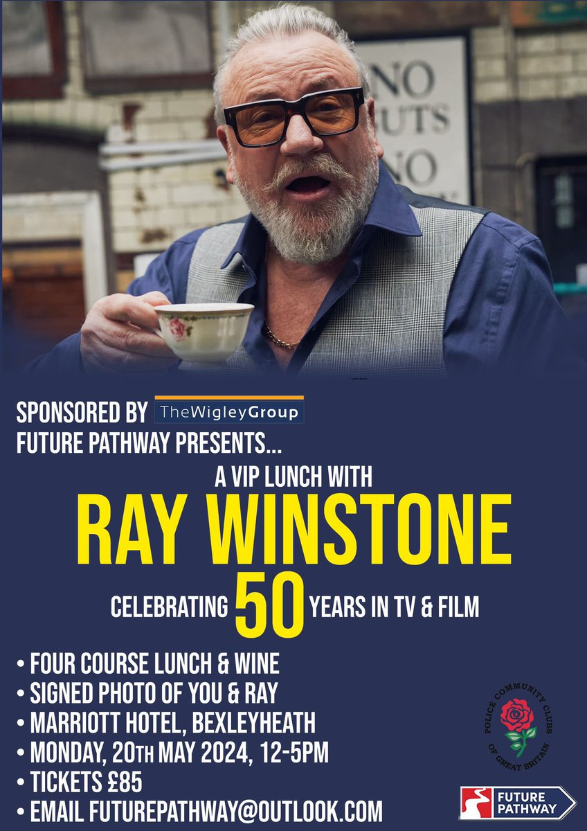 Delighted once again to be in the company of Cas’s always ready to help a veteran 11 days to go can’t wait @TheWigleyGroup @Futurepathway1 special guest for our lunch RAY WINSTONE @PoliceClubsGB @ReptonBC @LordRichardHunt @EwingLaw1 @StanmoreLtd @ColinJawsLloyd @macelkin180