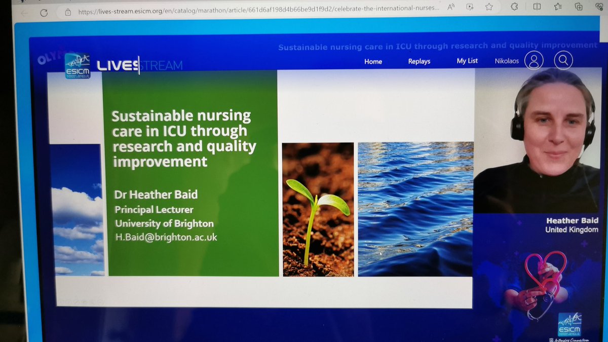 We should consider sustainability widely in ICUs. Heather Baid talks about all aspects of sustainability in ICUs and their carbon footprint #ESICMOlympus #InternationalNursesDay @ESICM