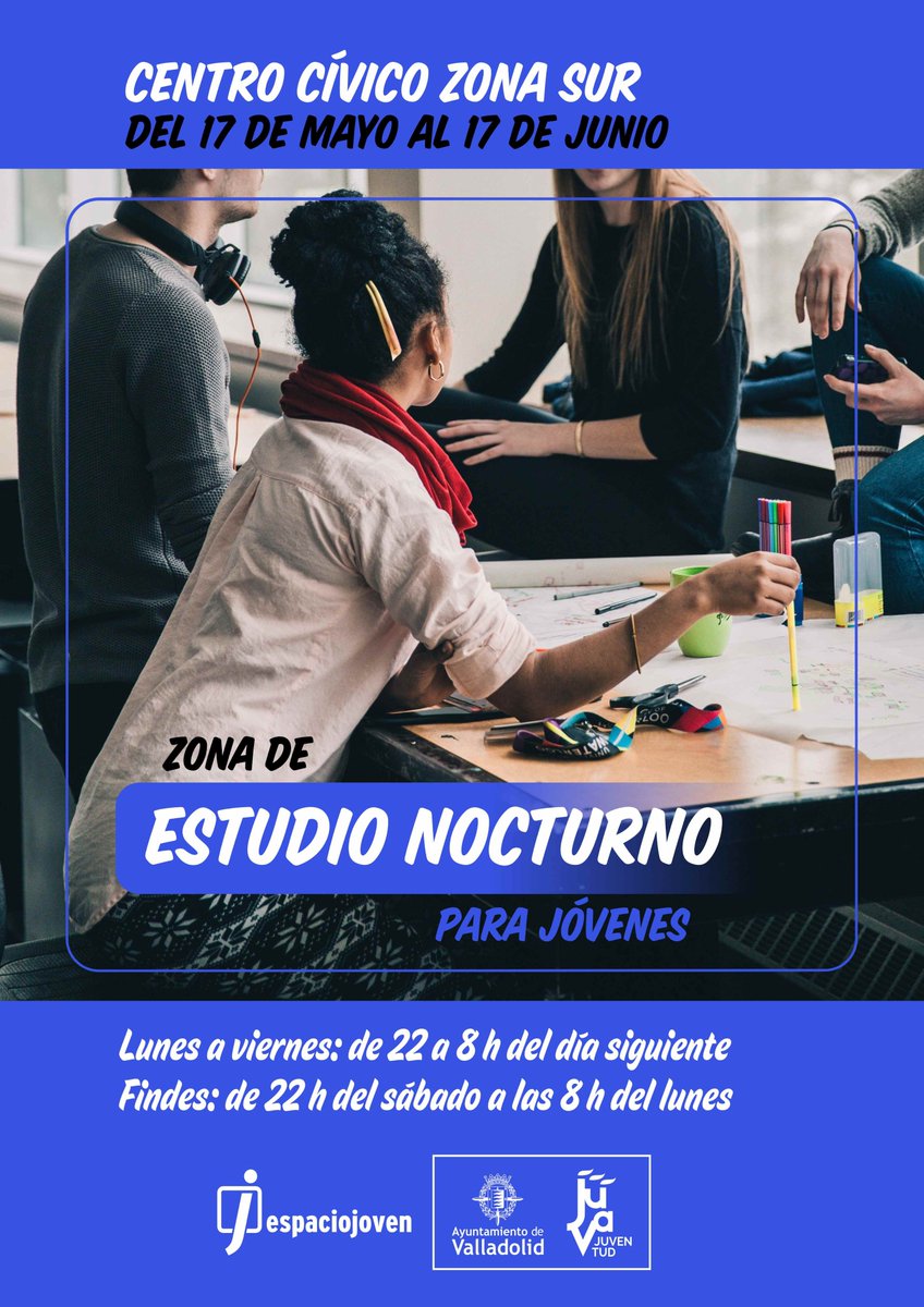 El @AyuntamientoVLL a través de La Concejalía de Juventud presenta una nueva zona de estudio nocturno para la población juvenil en el CC Zona Sur.