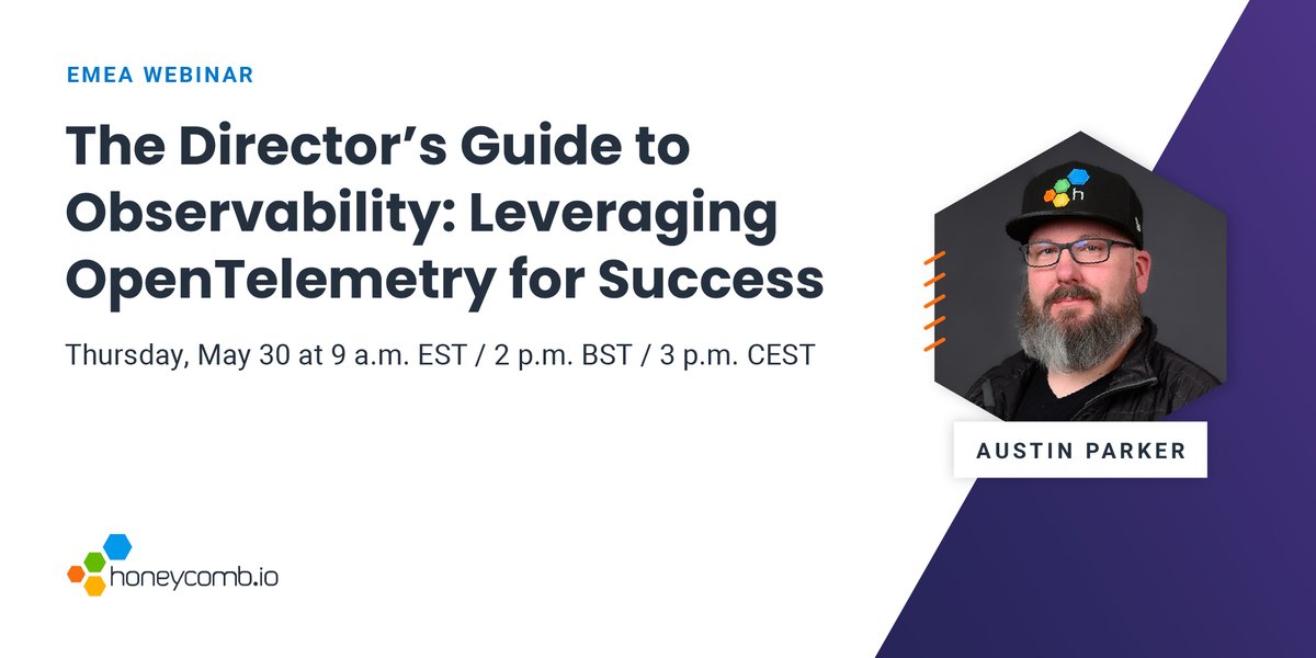EMEA friends, join us for 'The Director's Guide to Observability: Leveraging OpenTelemetry for Success!' Honeycomb's Austin Parker will guide you on how to harness the power of observability and OpenTelemetry for your engineering teams. Learn more: info.honeycomb.io/emea-the-direc…