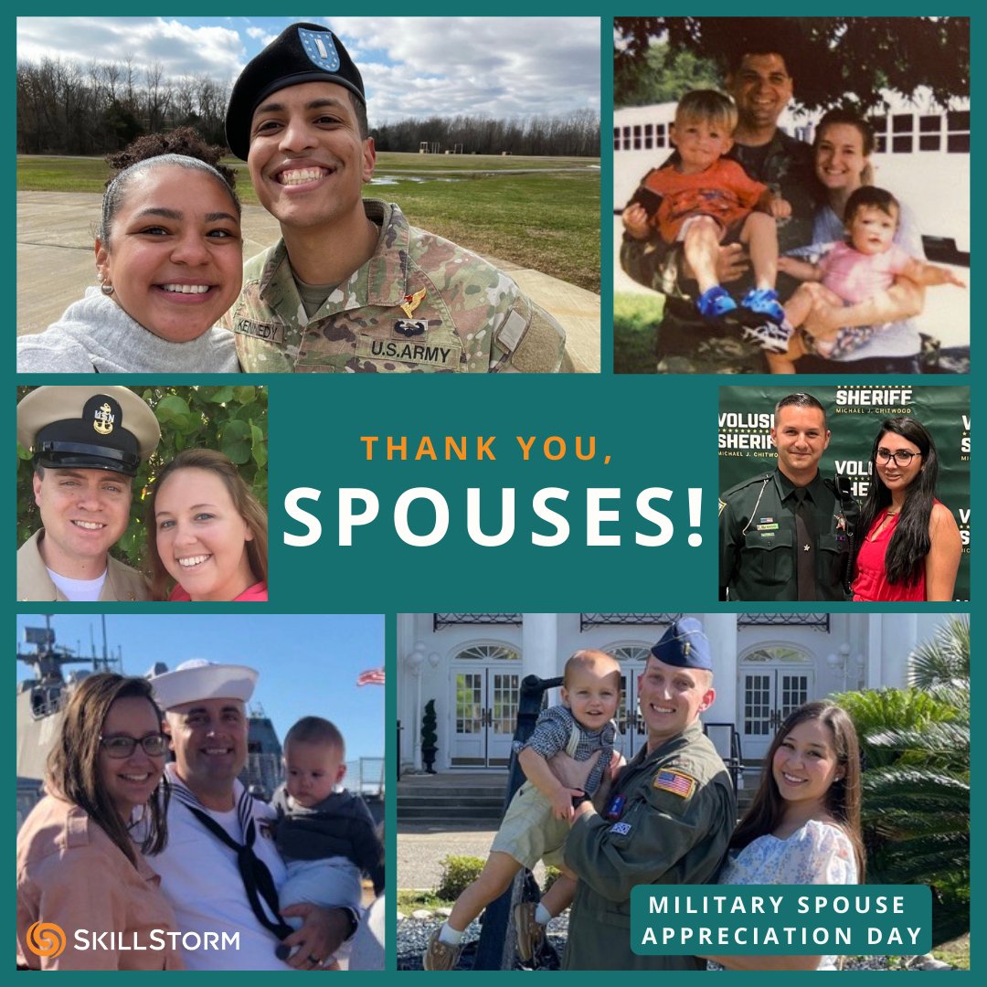 This #MilitarySpouseAppreciationDay, we recognize and honor the incredible strength and resilience of military spouses including some of our own at #SkillStorm! 💚

Your sacrifices and unwavering support are deeply appreciated. 

#MilSpouses