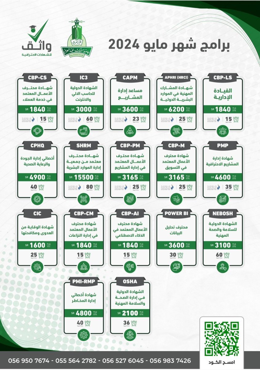 إذا وجدت (شهادة احترافية✨️) تقدمها جامعة مرموقة فسجل فيها وأنت مغمض، #جامعه_الملك_عبد_العزيز تقدم العديد من الشهادات الاحترافية في الأعمال والإدارة والتقنية والحاسب والمحاسبة والموارد البشرية وغيرها عن طريق مبادرة #واثق. بادر بالتسجيل وكن من أقوى المنافسين في سوق العمل👍 ✅️…