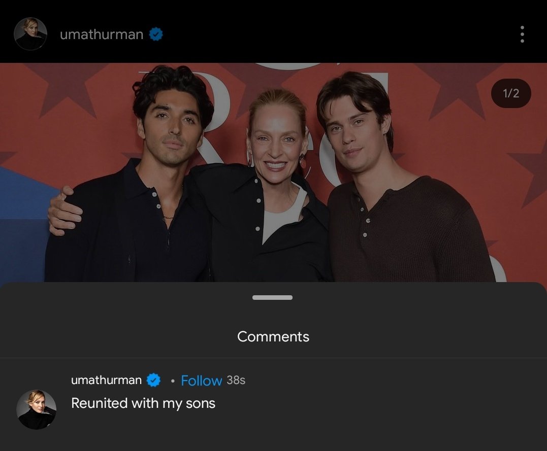 'Reunited with my sons' UMA THURMAN THE MOTHER THAT YOU ARE