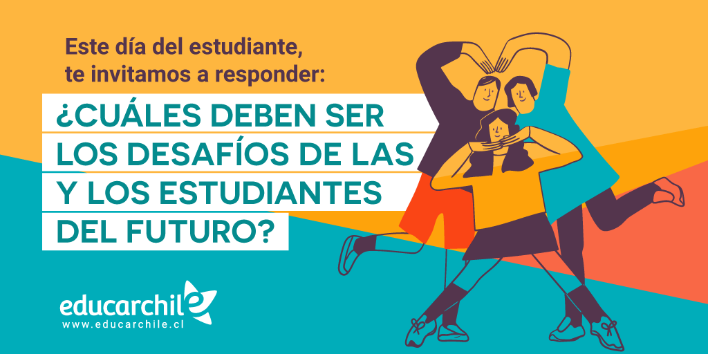 educarchile's tweet photo. 📚 En #educarchile te invitamos a responder: ¿Cuáles deben ser los desafíos de las y los estudiantes del futuro? ✍🏼 ¡Cuéntanos!
#díadelestudiante #estudiantesenChile #educarchilecontigo https://t.co/GNSLgh70NN