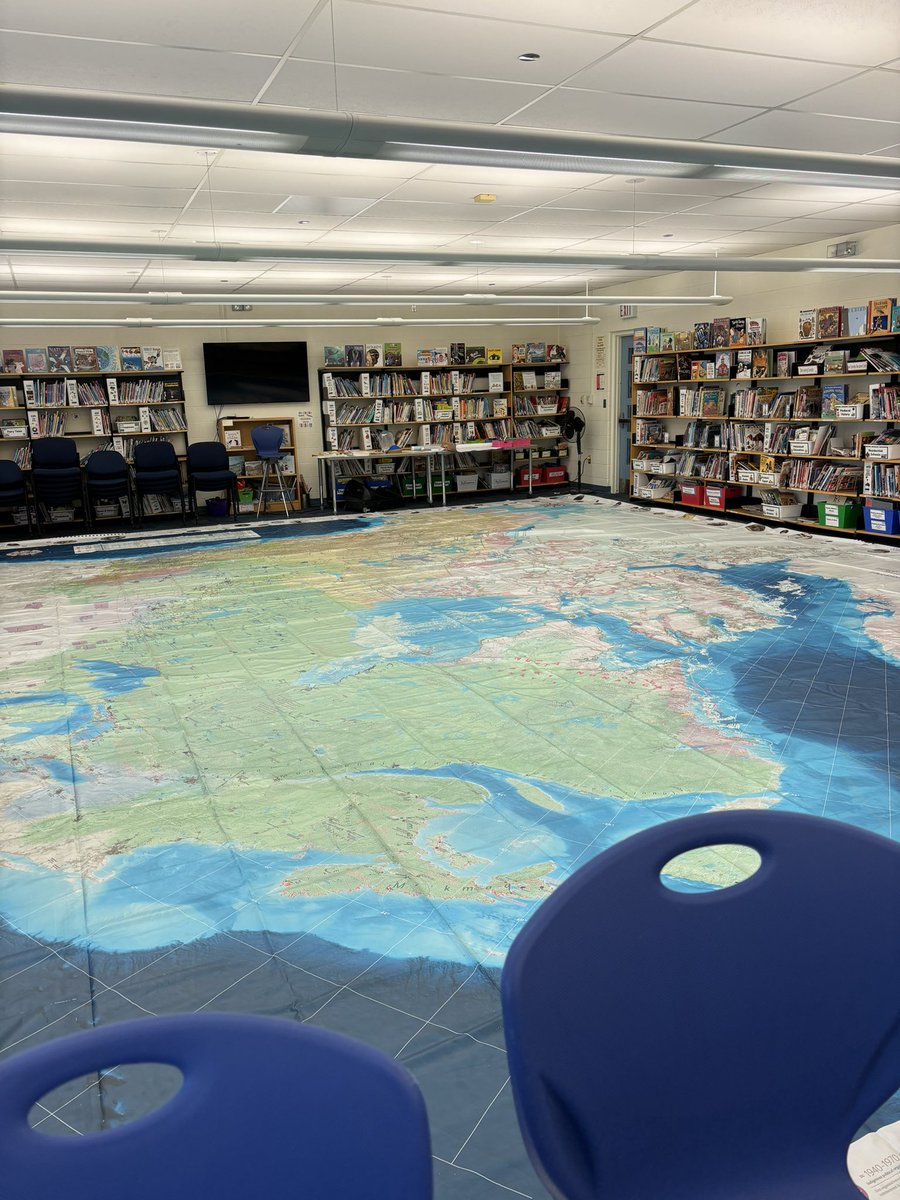 The @CanGeoEdu Indigenous Peoples Atlas of Canada Giant Floor Map is back at our school and has taken over our library! We are so excited for an incredible week of learning! <a href="/YRDSB/">York Region DSB</a>