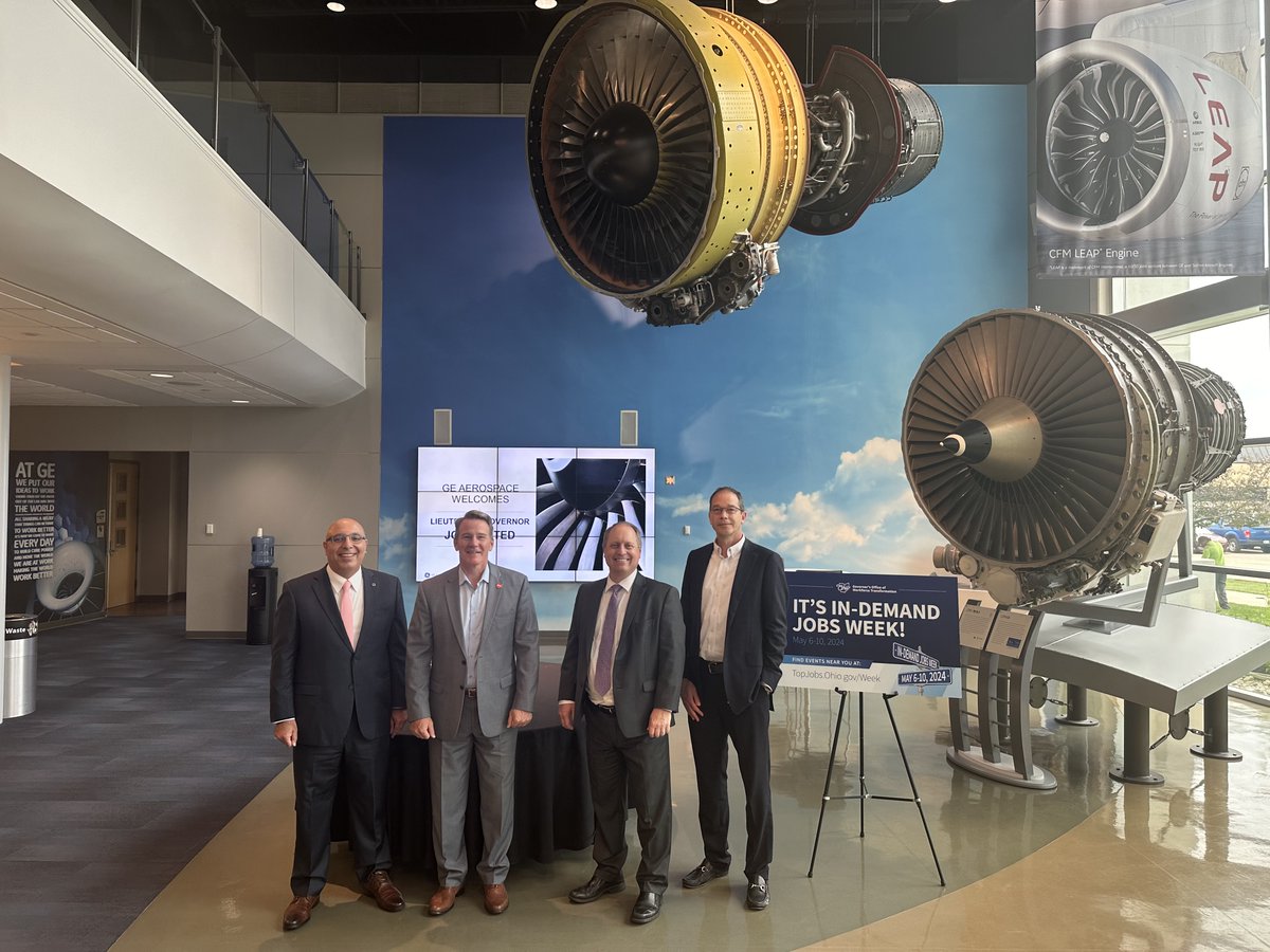 Lt. Governor @JonHusted visited @GE_Aerospace’s new headquarters in Evandale yesterday! GE Aerospace currently employs approx. 10,500 people in Southwest Ohio, representing the single largest concentration of GE Aerospace employees worldwide, right in the #HeartofAviation!