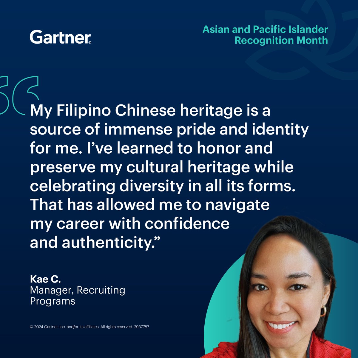 In recognition of Asian and Pacific Islander Recognition Month, we asked our associates to share how they show up authentically at work. Read what Kae C., Manager, Recruiting, had to say: gtnr.it/3wlYe5F #LifeAtGartner #Inclusion