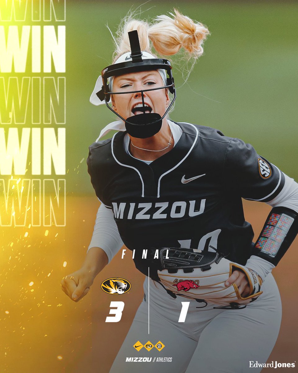 .@MizzouSoftball is moving on to the semifinals after a win over Arkansas! #MIZ🐯