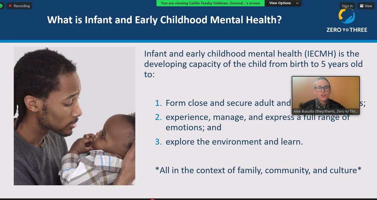 Our webinar on Infant & Childhood Mental Health has begun! First up, we hear from Dr. Alex Busuito of @ZEROTOTHREE