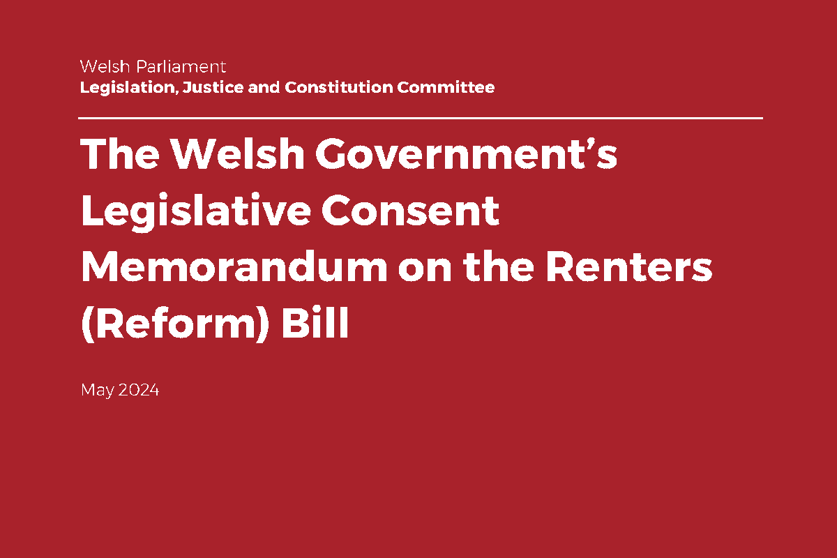 📢 NEW REPORT 🏠 #RentersReformBill

We have published our report on the @WelshGovernment Legislative Consent Memorandum on the UK Government's Renters (Reform) Bill.

📄 Read it and ✍️ @SeneddLGHousing here:  business.senedd.wales/mgIssueHistory…