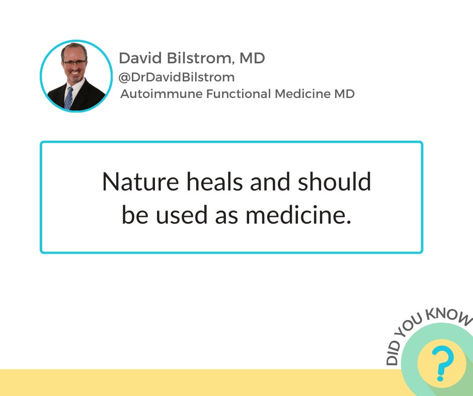 Together, let's celebrate the healing power of nature and cultivate a deeper connection with the natural world. Read more in my blog: drdavidbilstrom.com/using-nature-a…

#NatureHeals #NaturalMedicine #Ecotherapy