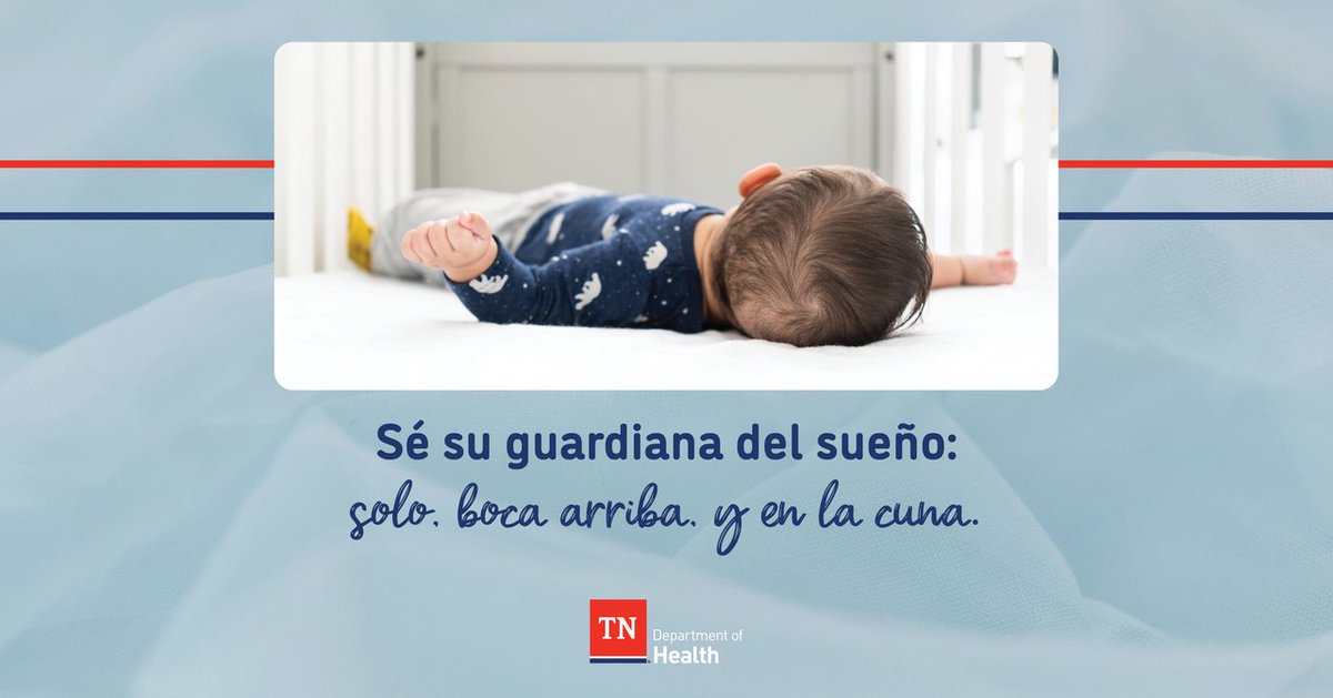 Las muertes relacionadas con el sueño representan aproximadamente 1 de cada 4 muertes infantiles. Garantice su seguridad cada vez que duerman.

Aprende más : safesleep.tn.gov

#DuermaSeguroTN #HábitosdeSueñoSeguros #BienestarInfantil