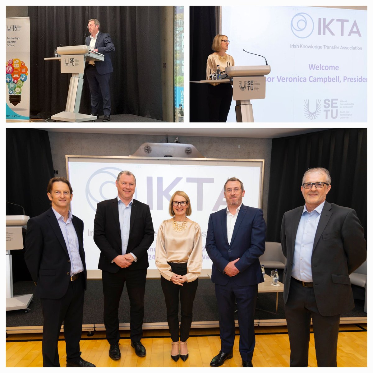 SETU hosted the <a href="/IKTA_Ireland/">IKTA - Irish Knowledge Transfer Association</a> Annual Conference today, where Prof Veronica Campbell, SETU President opened the conference and attendees heard from Keynote speaker Dr Declan Weldon of <a href="/UofGlasgow/">University of Glasgow</a> and also from Dr <a href="/Jamesfosullivan/">James O'Sullivan</a> and Dr Christian Stafford, the recently appointed