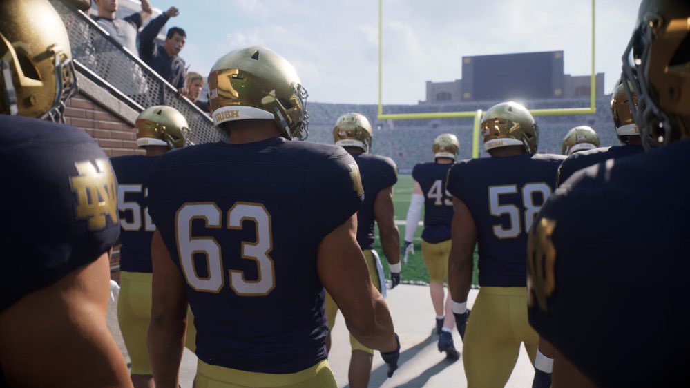 EA Sports College Football 25 released an in-game screenshot of Notre Dame. #GoIrish ☘️