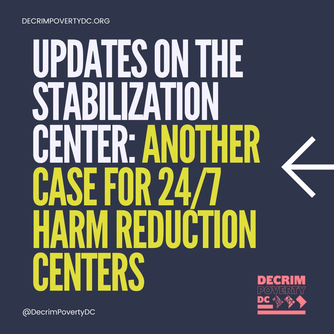 Updates on the Stabilization Center in DC: Another case for 24/7 harm reduction centers. 

We need all the support we can get, meaning that we still need safe consumption services that intentionally & effectively serve polysubstance users and people who use opioids and/or crack.