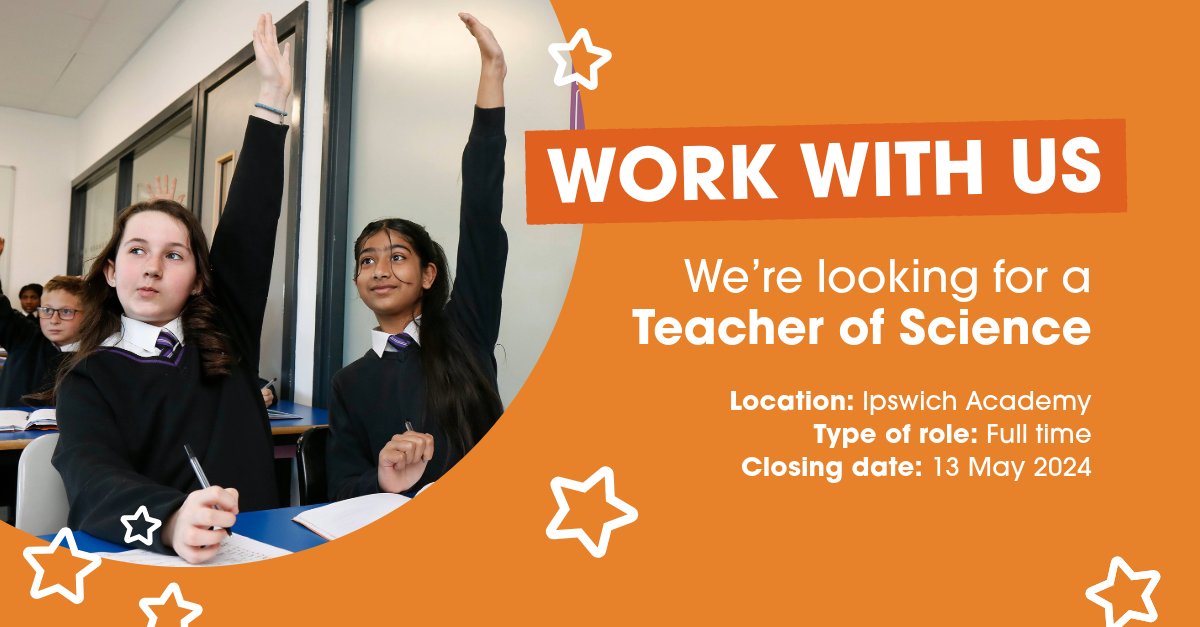 We’ve an exciting opportunity for a Teacher of Science to join us from September. As part of the team you will nurture and encourage students to develop their potential in science. Unqualified teacher applications with experience considered. ipswichacademy.paradigmtrust.org/about-our-scho…