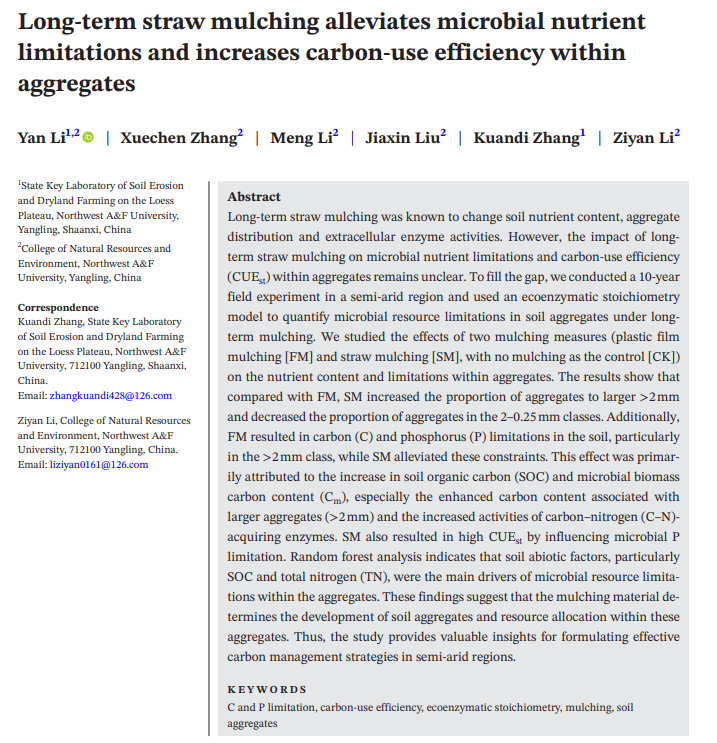 ***NEW*** Long-term straw mulching alleviates microbial nutrient limitations and increases carbon-use efficiency within aggregates 🇨🇳 #soil #research @Soil_Science bsssjournals.onlinelibrary.wiley.com/doi/full/10.11…