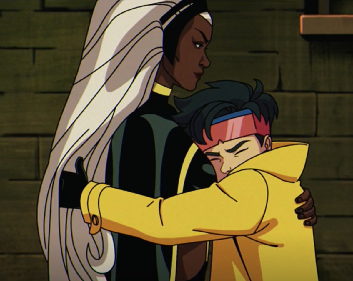 #XMen97 
Jubilee: *Crying* and-and-no one knew how to make the banana pudding right! And Cyclops yelled at me for watching Friends cause it was a rip off of Living Single but I wasn't even watching it, I fell asleep!

Storm: It's ok, I fall asleep to that white noise too.
