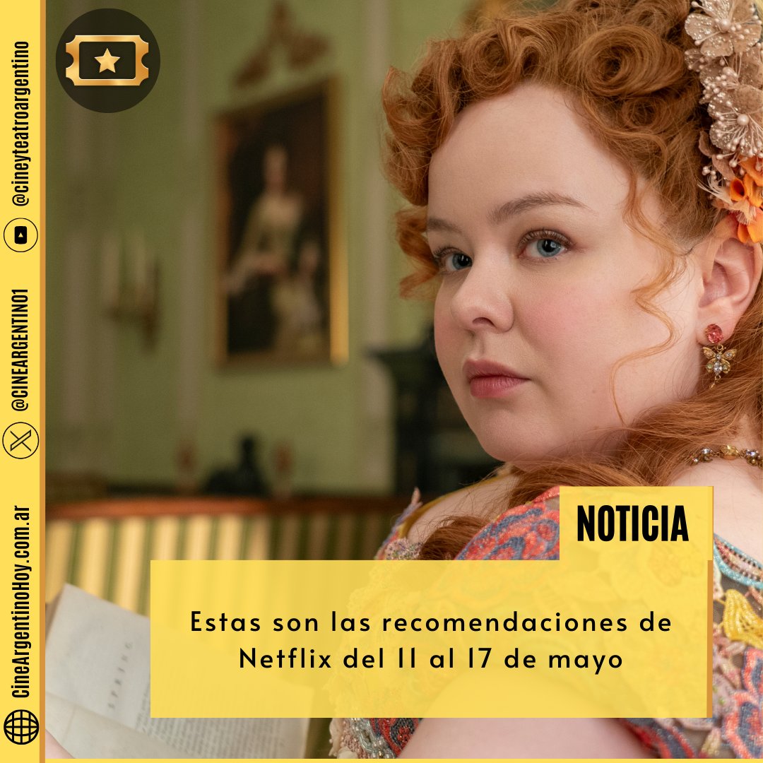 #Netflix presentó las recomendaciones de la semana del 11 al 17 de mayo.

cineargentinohoy.com.ar/recomendacione…