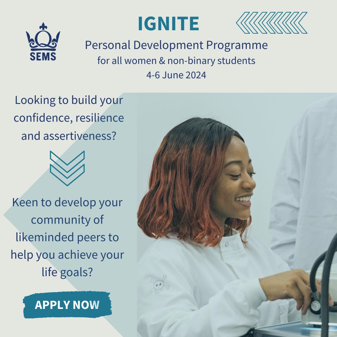 Looking to build confidence and assertiveness? Want to build community with other students? Apply to the Ignite programme for women and non-binary students now: app.onlinesurveys.jisc.ac.uk/s/qmul/ignite-…