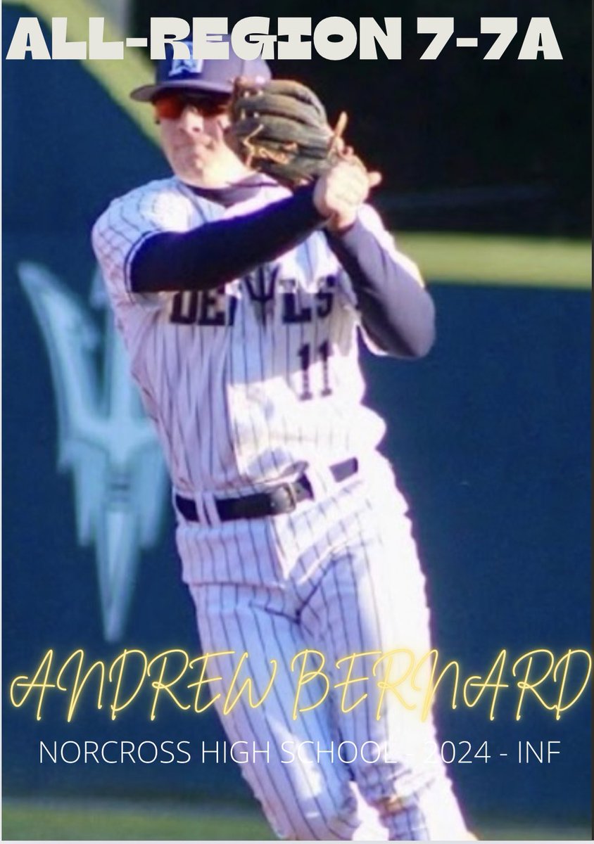 Congratulations to <a href="/AndrewBernard7/">Andrew Bernard</a> for being selected to the All Region 7-7A Team! #GoDevils