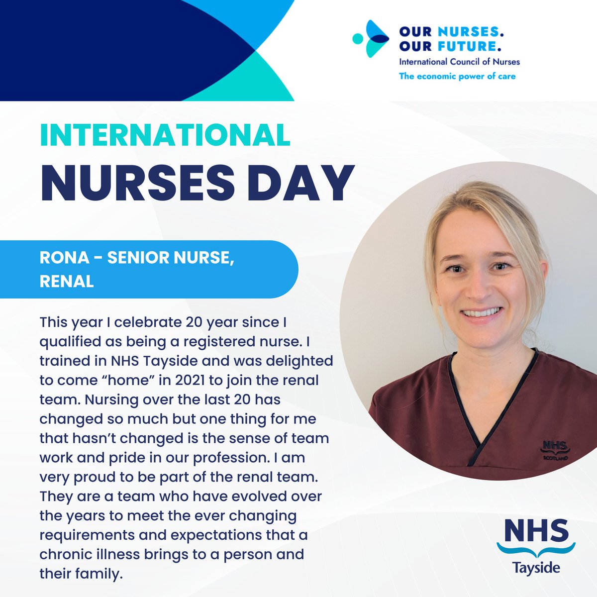 This Sunday marks International Nurses Day. This gives us an opportunity to recognise the dedication and commitment of all of our nurses working in hospital and community services across Tayside. Nurses Alison and Rona share their stories. #IND2024