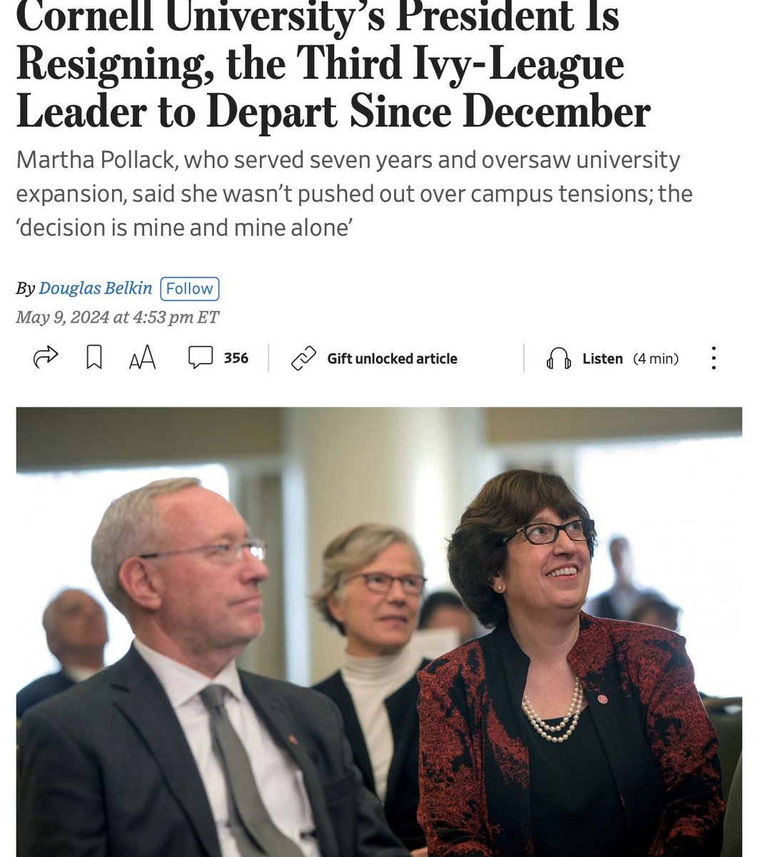 Good riddance now the if the entire administration and faculty followed suit then we would have accomplished something. Tear it completely apart and rebuild it into a true institution of high learning rather than a fantasy camp for coddled k00ks.