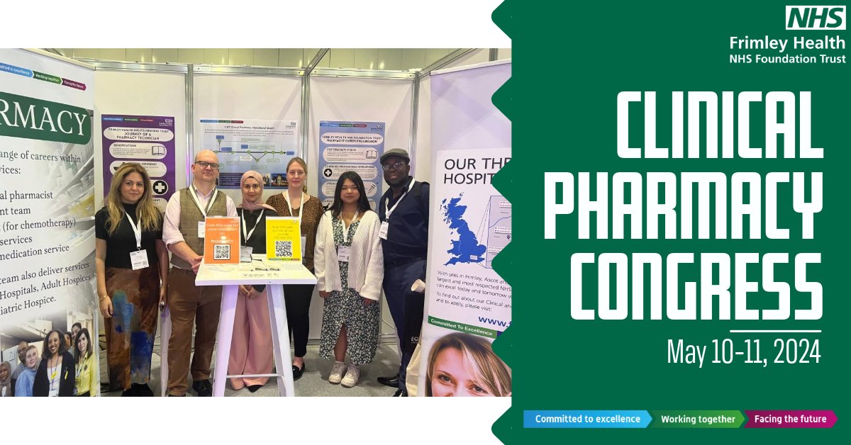 What a fantastic first day at the Clinical Pharmacy Congress for Frimley Health NHS! 🎉 Excited to be back tomorrow for more insightful conversations. Don't forget to swing by and chat with the team! 👋 #ClinicalPharmacyCongress