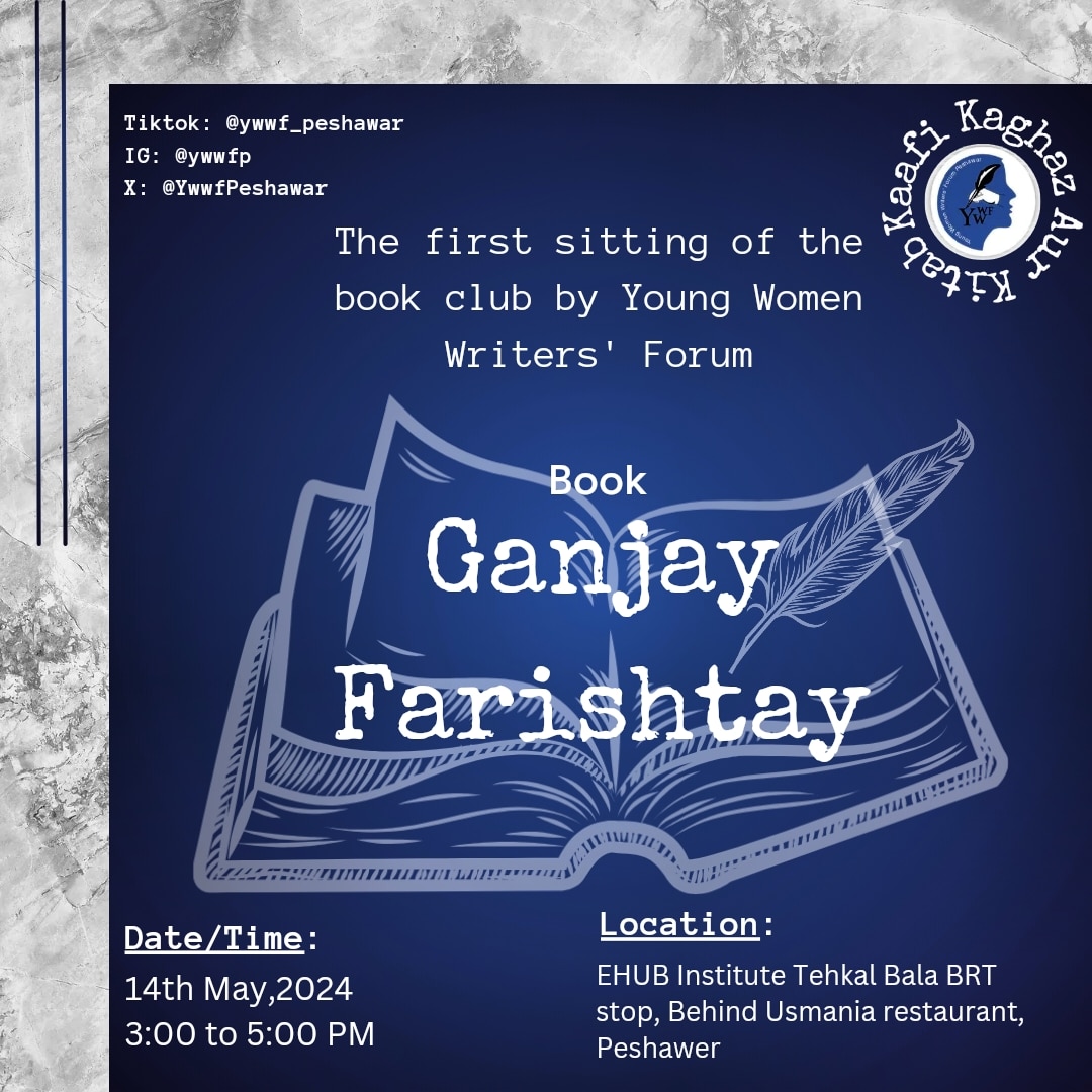 YwwfPeshawar's tweet photo. Relaunching Kaafi Kaghaz Aur Kitab,
The first sitting with the new cabinet members and community. The Text is " Ganjay Farishtay", can't wait to meet the new faces.
To join the club click the link in bio.

#readersofpakistan #bookclubpakistan
#booklovers #peopleofliterature https://t.co/2uyHFAaOWa
