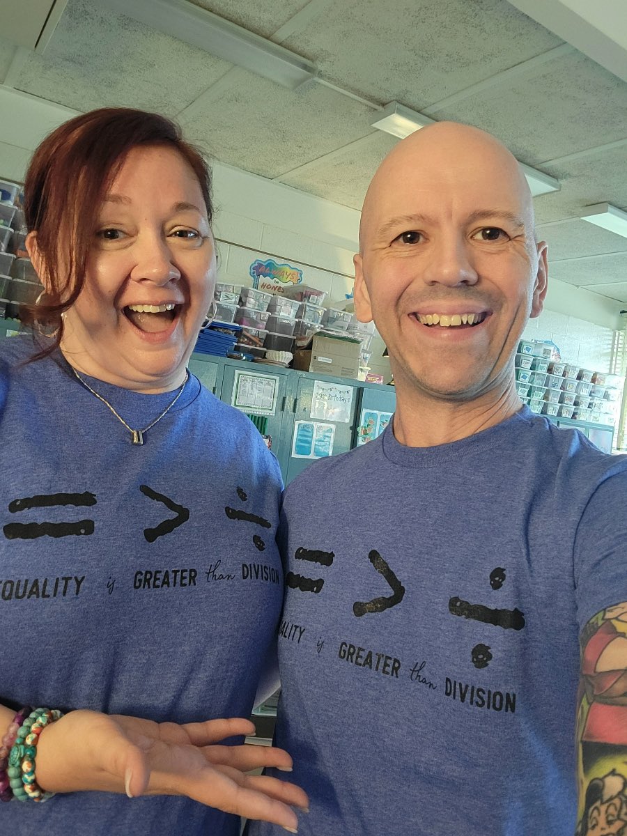 DewdropLaura's tweet image. This year’s CCS MAT shirt is a Dustin Best Original! Equality is Greater than Division ♾️
P.S. Our team &amp;gt; Yours 😉
#ccsk5math @MrDustinBest @LisaJohnsonEDU @bnewellmath @taimonge